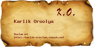 Karlik Orsolya névjegykártya