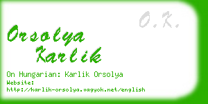 orsolya karlik business card